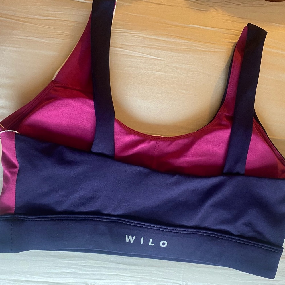 New w/Tag WILO The Label | Women’s Sports Bra | Size Medium | Pink, Navy & White - Picture 2 of 4